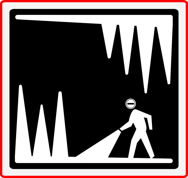 Cave location sign, negative variant